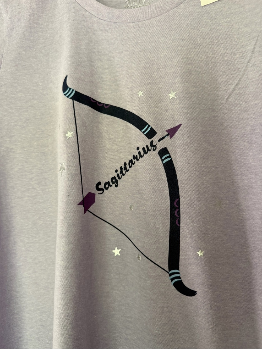 J. Crew Lavender Sagittarius Graphic Short Sleeve Tee - Picture 2 of 3